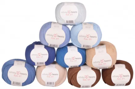Infinity Hearts Rose 8/4 Garnpaket 16 Braune und Blaue Nuancen - 10 Stk - Garnpaket 16 Braune und Blaue Nuancen
