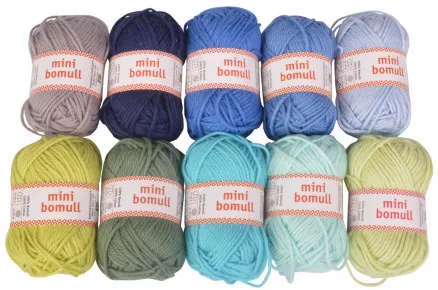 Järbo Minibomull Garnpaket 11 Blaue und Grüne Nuancen 10g - 10 Stk - Järbo Minibomull Garnpaket 11 Blaue und Grüne Nuancen