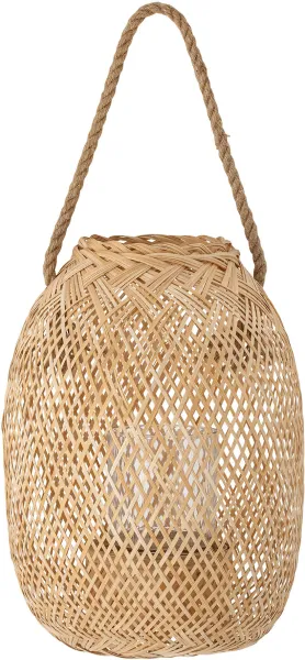 BLOOMINGVILLE Musu Laterne mit Glas, Natur, Bambus