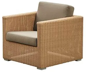 Cane-Line Chester Loungesessel, Natur, Kissen in Taupe