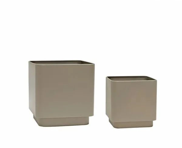 Hübsch Cube Blumentopf Set 2 Braun