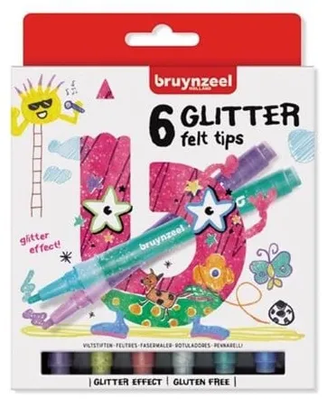 Bruynzeel Kids Glitzer Filzstifte 6 Stk.